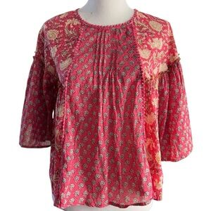 Rachel Zoe Peasant Blouse pink Boho Style Size XS